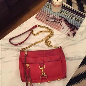 Rebecca Minkoff Mini Mac Crossbody Bag (red/gold)